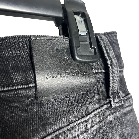 Anine Bing Tristen Jeans in Vintage Black Button Fly Mid Rise Size 28 - Picture 3 of 9